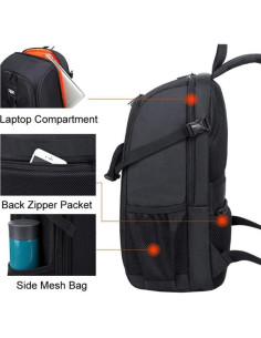 Mochila para cámara DSLR impermeable 27L - 1026 Negro-Gris 2