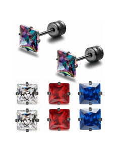 Pendientes Hopply Acero Inoxidable Quirúrgico 6mm 4 Pares