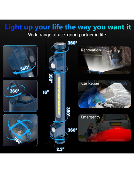 Luz de Trabajo Inalámbrica ORHOMELIFE 6000mAh 2500 Lumens