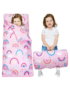 Esteras para Niños Newwiee con Almohada y Manta Boho Arcoíris