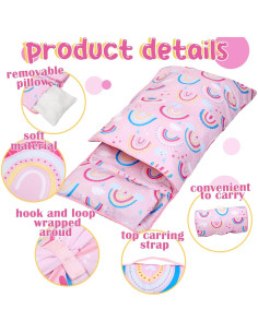 Esteras para Niños Newwiee con Almohada y Manta Boho Arcoíris 2