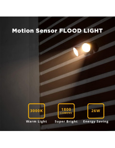 LUTEC Luz LED de Seguridad Exterior con Sensor de Movimiento 1800LM 2
