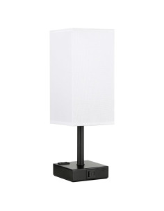 Lámpara de Mesa Táctil Aooshine Blanca con USB y Bombilla E26