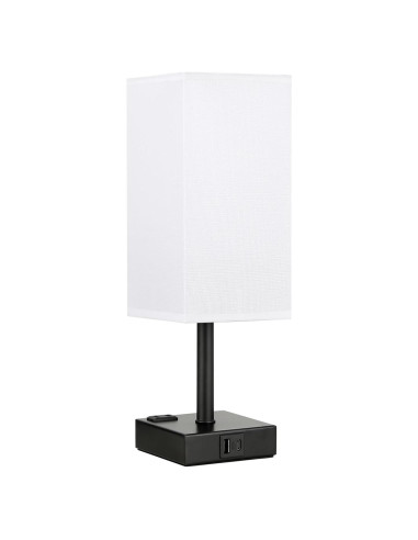 Lámpara de Mesa Táctil Aooshine Blanca con USB y Bombilla E26