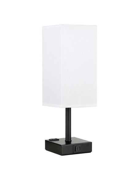 Lámpara de Mesa Táctil Aooshine Blanca con USB y Bombilla E26