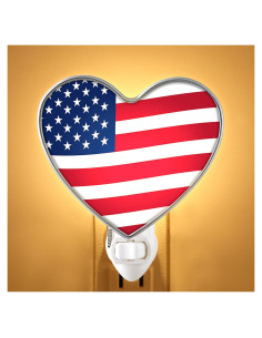 Luz Nocturna LED Corazón Kittmip 10x12.45cm Patriótica