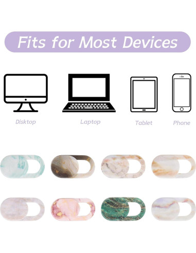 Cubierta de Privacidad Webcam JIYIN 8 Piezas Mármol Ultra Fina