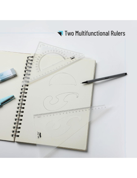 Set de Reglas Triangulares Mr. Pen 22 y 15 cm Plástico