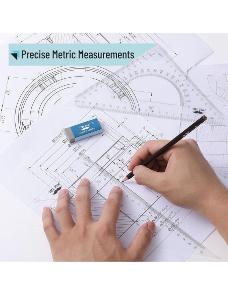 Set de Reglas Triangulares Mr. Pen 22 y 15 cm Plástico