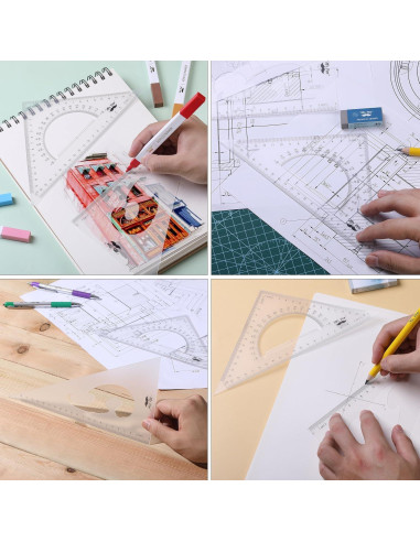 Set de Reglas Triangulares Mr. Pen 22 y 15 cm Plástico