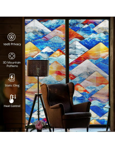 Película de Privacidad Coavas 3D Arcoíris 43.2x100.1 cm 2