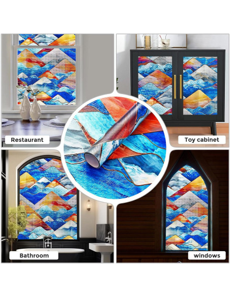 Película de Privacidad Coavas 3D Arcoíris 43.2x100.1 cm