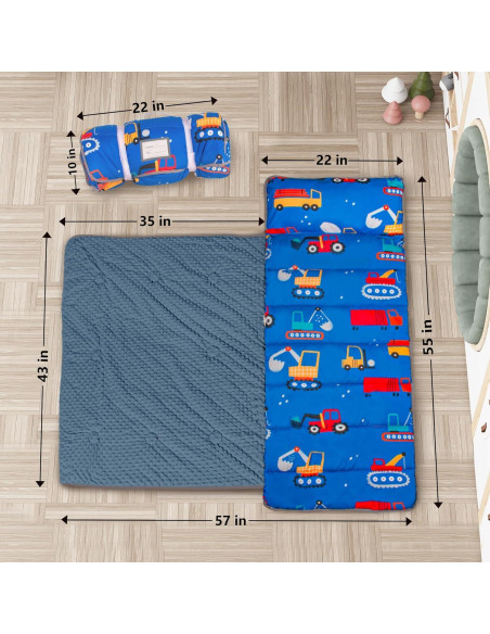 Esterilla de Siesta Primlect para Niños con Almohada Azul 139.7x58.4cm