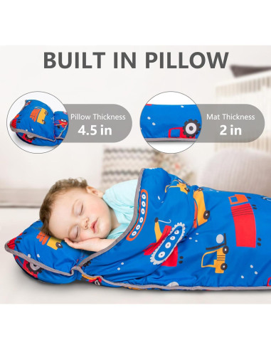 Esterilla de Siesta Primlect para Niños con Almohada Azul 139.7x58.4cm