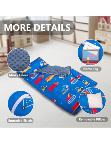 Esterilla de Siesta Primlect para Niños con Almohada Azul 139.7x58.4cm