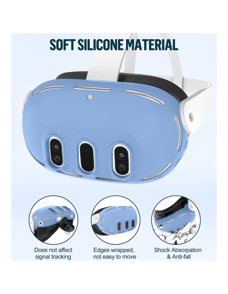 Juego de Cubiertas de Silicona YRXVW para Meta Quest 3 - Protección Completa