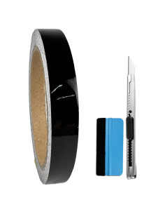 Cinta Adhesiva de Vinilo Negro Brillante LZLRUN 1.27cm x 9.14m