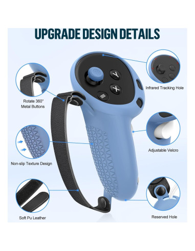 Juego de Cubiertas de Silicona YRXVW para Meta Quest 3 - Protección Completa