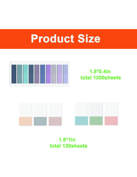 Pestañas Adhesivas Transparentes Ubuymart 1320 Hojas Multicolor