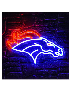 Luz de Neón LED Brineon Fútbol Americana 25x37cm Azul-Bronco