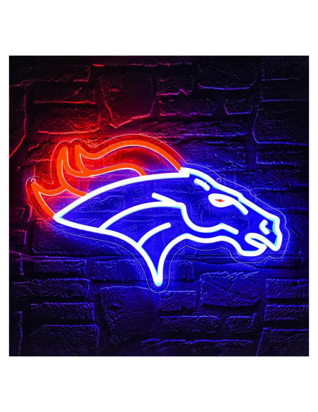 Luz de Neón LED Brineon Fútbol Americana 25x37cm Azul-Bronco