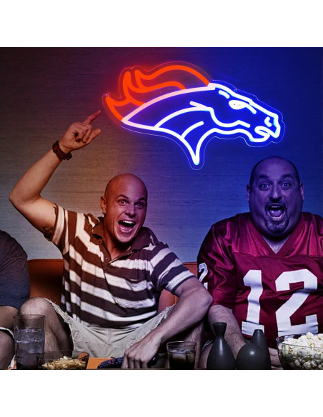 Luz de Neón LED Brineon Fútbol Americana 25x37cm Azul-Bronco