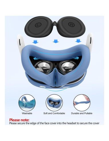 Juego de Cubiertas de Silicona YRXVW para Meta Quest 3 - Protección Completa