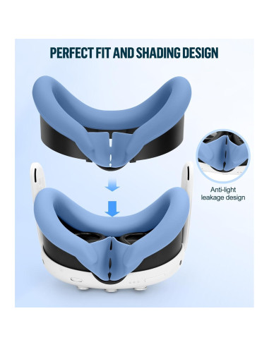 Juego de Cubiertas de Silicona YRXVW para Meta Quest 3 - Protección Completa