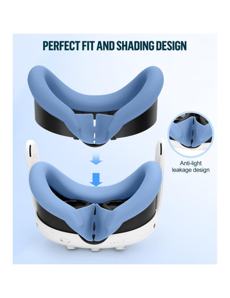 Juego de Cubiertas de Silicona YRXVW para Meta Quest 3 - Protección Completa