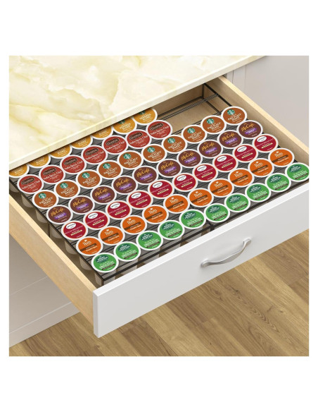 Soporte para Cápsulas de Café Kssiaz, Organizador Expandible Negro