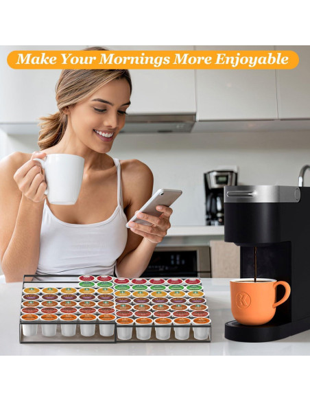 Soporte para Cápsulas de Café Kssiaz, Organizador Expandible Negro