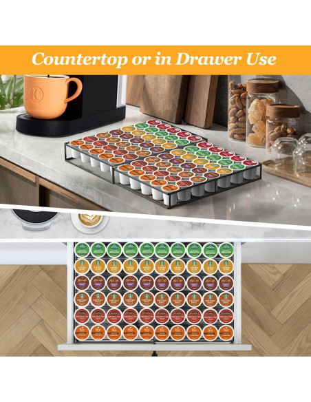 Soporte para Cápsulas de Café Kssiaz, Organizador Expandible Negro