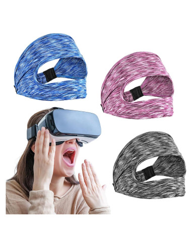 3 Máscaras de Sudor VR JIEYAO Ajustables Transpirables 24x16cm