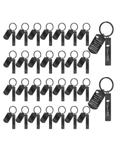 30 Llaveros de Acero Inoxidable Grabables Gisafai 4.8x1.1cm