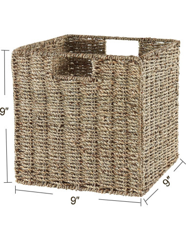 Cesta de Almacenamiento Plegable Vagusicc 23x23x23 cm Hierba Marina
