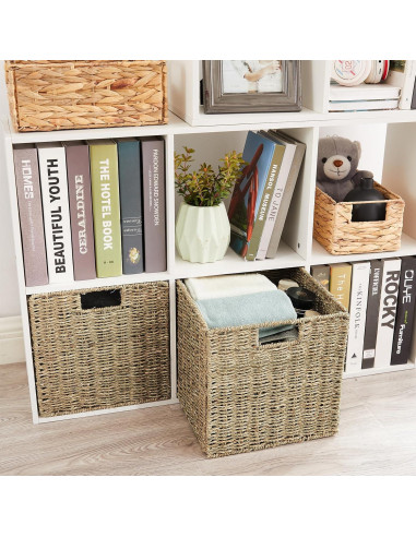 Cesta de Almacenamiento Plegable Vagusicc 23x23x23 cm Hierba Marina