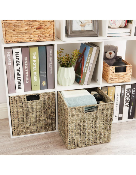 Cesta de Almacenamiento Plegable Vagusicc 23x23x23 cm Hierba Marina