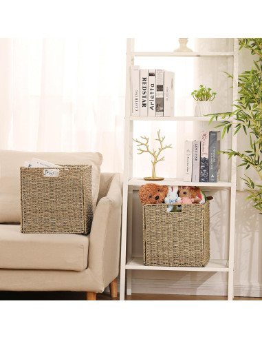 Cesta de Almacenamiento Plegable Vagusicc 23x23x23 cm Hierba Marina