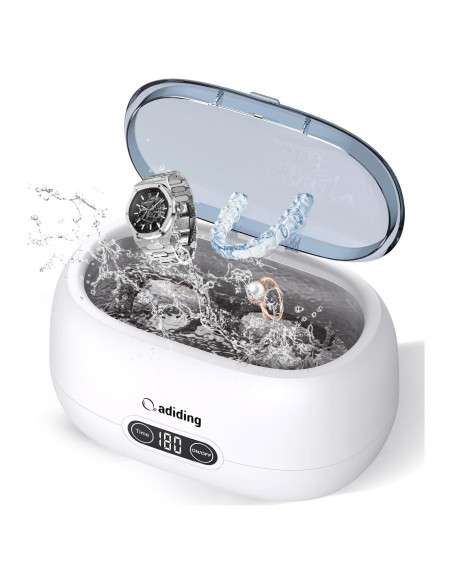 Limpiador Ultrasónico de Joyería Adiding 650mL 5 Modos Azul