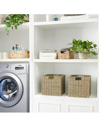 Cesta de Almacenamiento Plegable Vagusicc 23x23x23 cm Hierba Marina