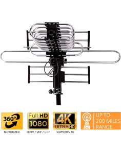 Antena HDTV Amplificada Five Star 200 Millas 360 Control Remoto 2