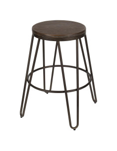 Taburetes de Bar Kate y Laurel Tully, Juego de 4, Gris, 61 cm