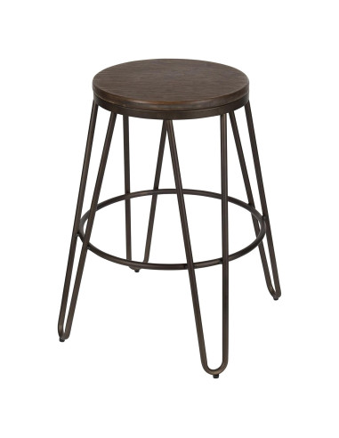 Taburetes de Bar Kate y Laurel Tully, Juego de 4, Gris, 61 cm