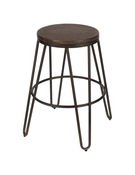 Taburetes de Bar Kate y Laurel Tully, Juego de 4, Gris, 61 cm