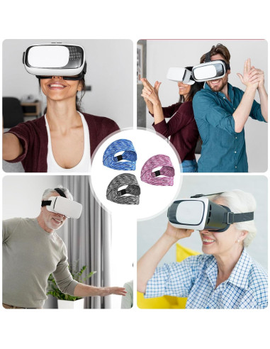 3 Máscaras de Sudor VR JIEYAO Ajustables Transpirables 24x16cm