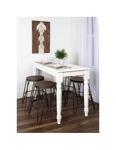 Taburetes de Bar Kate y Laurel Tully, Juego de 4, Gris, 61 cm