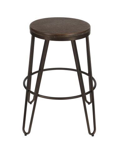 Taburetes de Bar Kate y Laurel Tully, Juego de 4, Gris, 61 cm