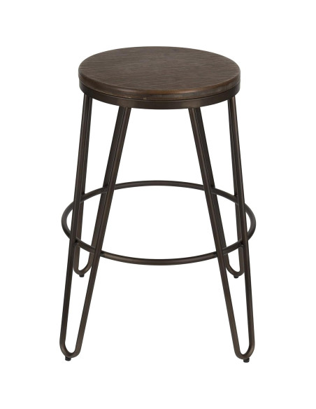 Taburetes de Bar Kate y Laurel Tully, Juego de 4, Gris, 61 cm