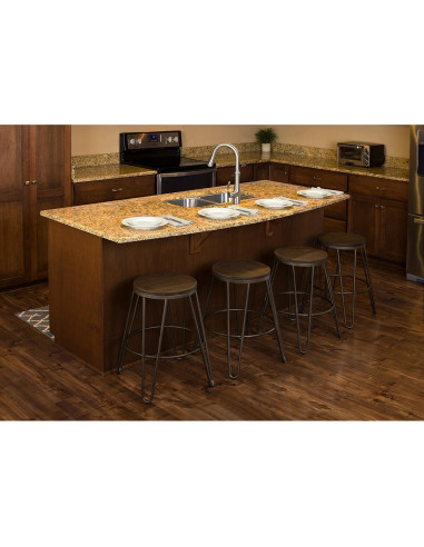 Taburetes de Bar Kate y Laurel Tully, Juego de 4, Gris, 61 cm