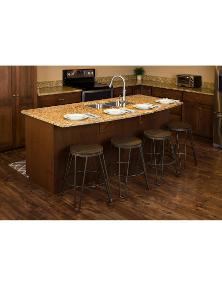 Taburetes de Bar Kate y Laurel Tully, Juego de 4, Gris, 61 cm